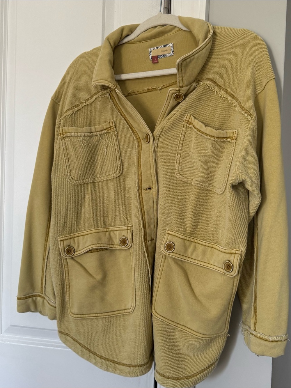 Anthropologie Military-Style Field Jacket in Mustard Yellow
